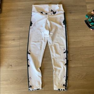 Floral side stripe legging